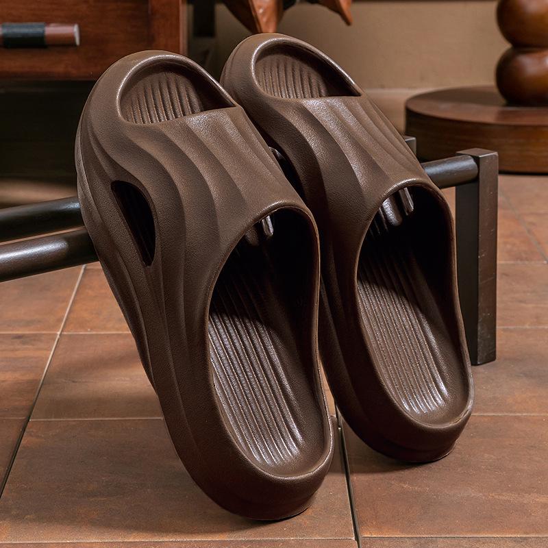 Women's Thick Sole Non-Slip EVA Slippers - Poop Design, Air Cushion Comfort for Couples, Summer Indoor Use.
