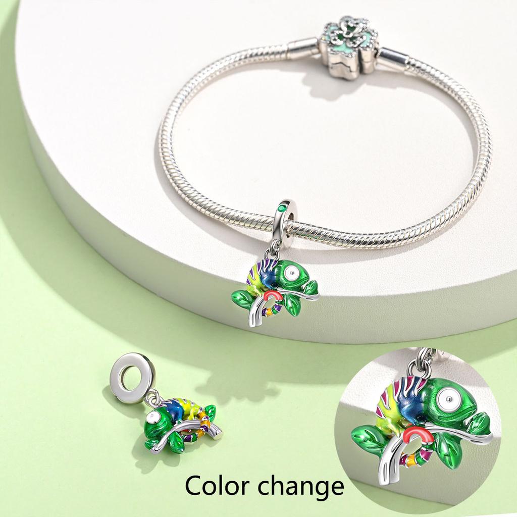 New 925 Silver Original Luminous Chameleon Firefly Beaded Jewelry Bead Bracelet