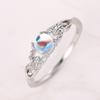 Huitan Round Moonstone Silver Color Ring for Female Graceful Engagement  Women Wedding Bands Aesthetic Finger Accessories