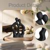 Couple Figurine Abstract Figure Sculpture Lover Statue Desktop Ornament for Office Cabinet Bookshelf