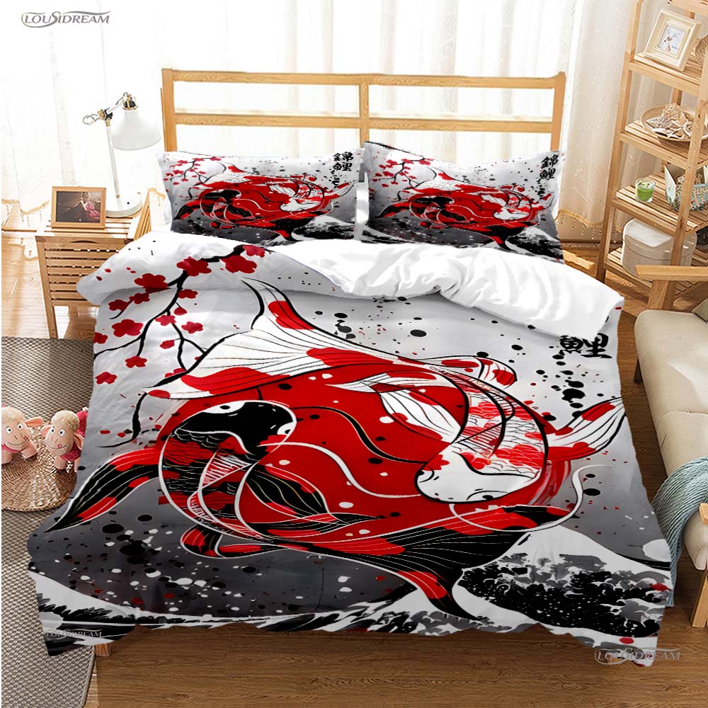 Comforter Yin Yang Koi Fish Casal All Season Duvet Luxury Bedding Set Soft And S Teen Single/Double/Queen/King