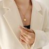 Korean Internet Celebrities With The Same Niche Design Thick Chain Ot Buckle Glass Crystal Stone Peach Heart Variety Of Wearing Method Necklace Women