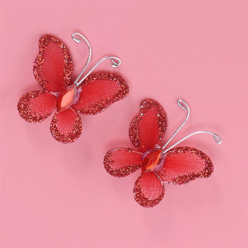 Butterflies Decorations For Tinsel Crafts Wire Butterfly Decor Butterfly Glitter Wedding Decorative Removable