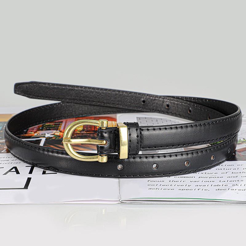 New Women's Pin Buckle Belt, Fashionable, Versatile, Simple Decoration, Trendy, Pure Color, Thin Waistband, Suitable for Jeans