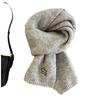 Autumn and Winter Vintage Scarf for Women, Korean Embroidered Rabbit, Warm and Versatile Green Knit Neck Warmer, Solid Color Shawl