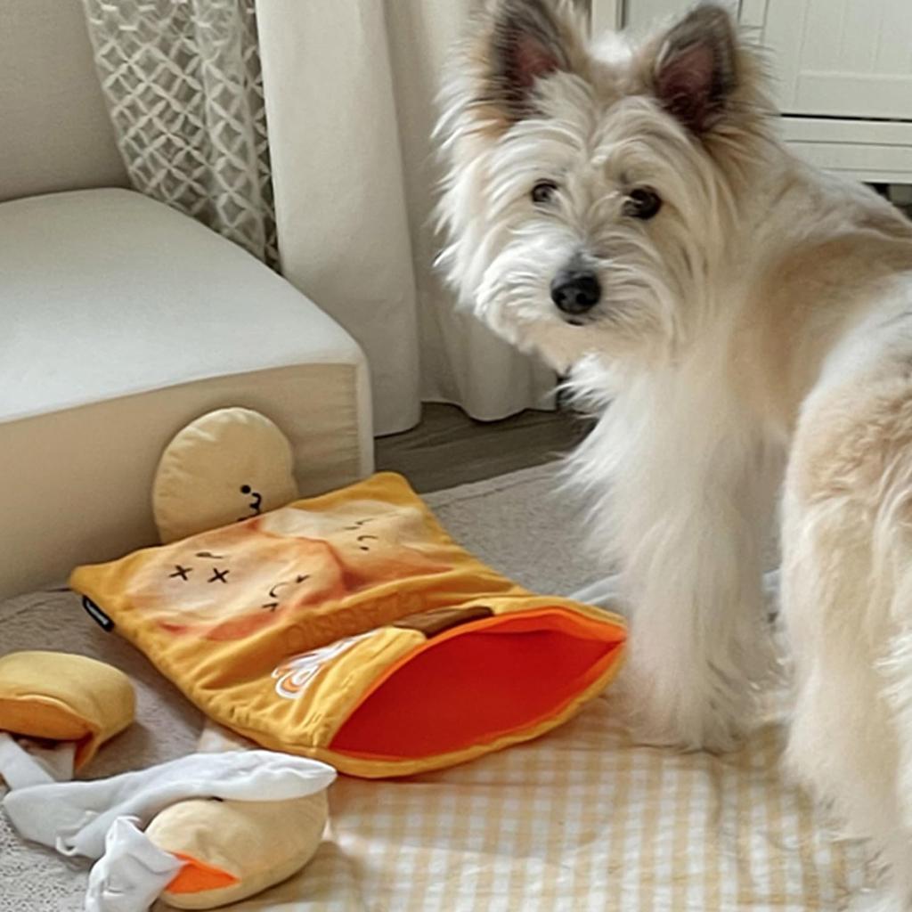 YEPPUPPY Squeaky Plush Dog Toy Pleasant Sounds Stimulate Intelligence Fun Stimulates Foraging Instincts Treat Smell Sense Chew Toy and Potato -