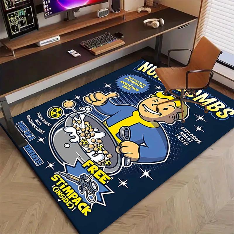 1pc NUKA-BOMBS Fallout1 Design Printed Area Rug Carpet for Bedroom Living Room Home Decor Rugs Mat Non Slip Mat Rug for Bedside