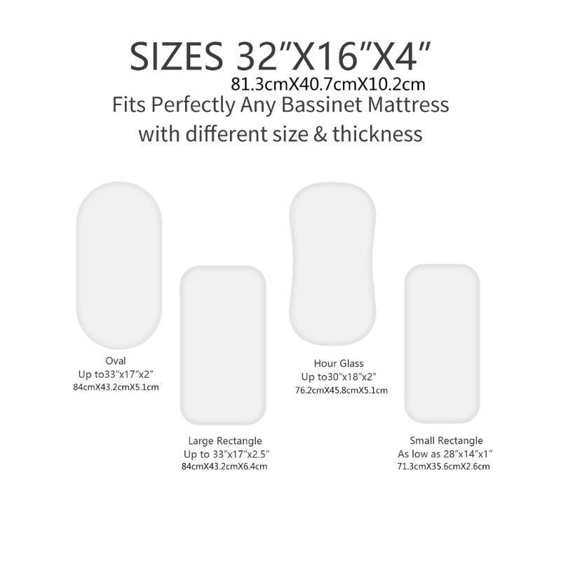 Breathable Baby Bassinet Sheets Removable Cradles Fitted Sheet Changing Mat Cover Protectors for Newborn Infant Cribs