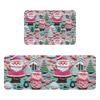 Christmas Kitchen Anti-slip Mat Carpet Flannel Doormat Two-piece Set
