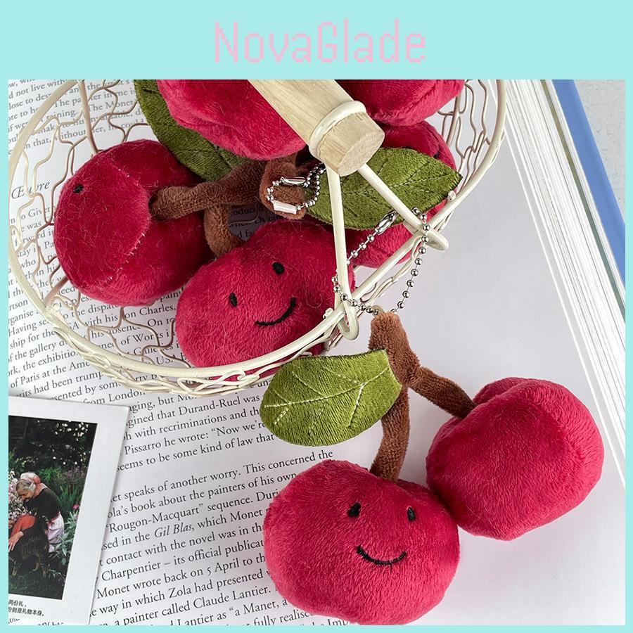 Cute And Adorable Cherry Plush Keychain Charming Couple Doll Backpack Pendant