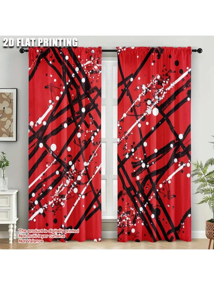 

Plane Printing Print Curtains Plaid Polyester Easy Install Without Rod Decorations Home Ldeal Bedroom Living Made Of Decor W100*H70(CM)-Rod Pocket&1PCS