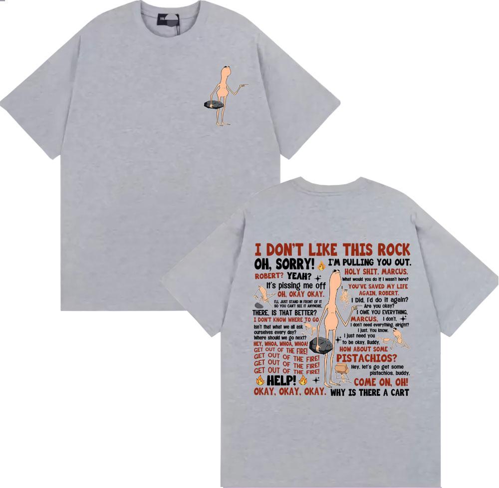 I Dont Like This Rock Funny T Shirts Marcus The Worm Meme T Shirt Men Casual ONeck Cotton Short Sleeve Oversized Tshirts