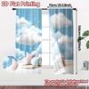 2pcs, 2D FLAT PRINTING Curtains (Without Rod) Cloudy Dreamscape Chic Light Filtering Curtains Polyester Easy Install Curtains