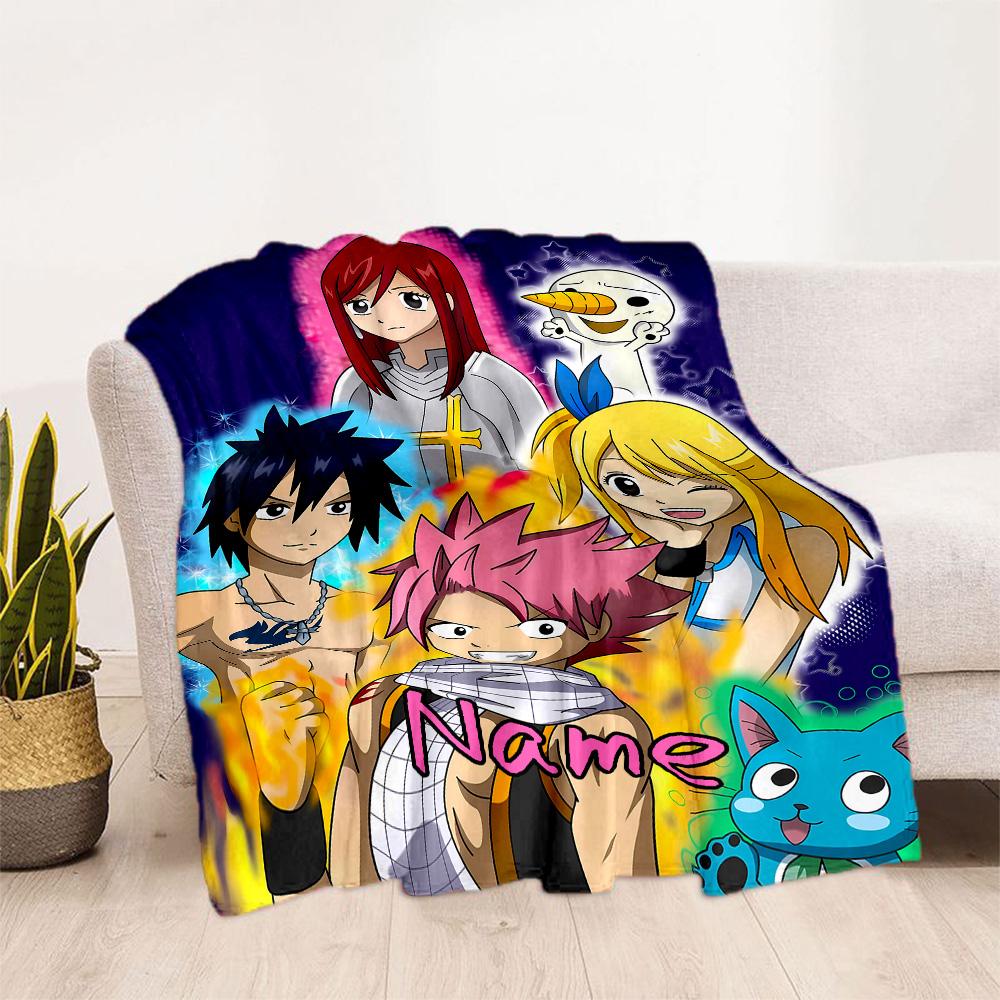 Fantasy Friends Adventure Personalized Name Blanket Multi-purpose Personalized Blanket Soft & Cozy Versatile for Picnics Bedding Office Living Room