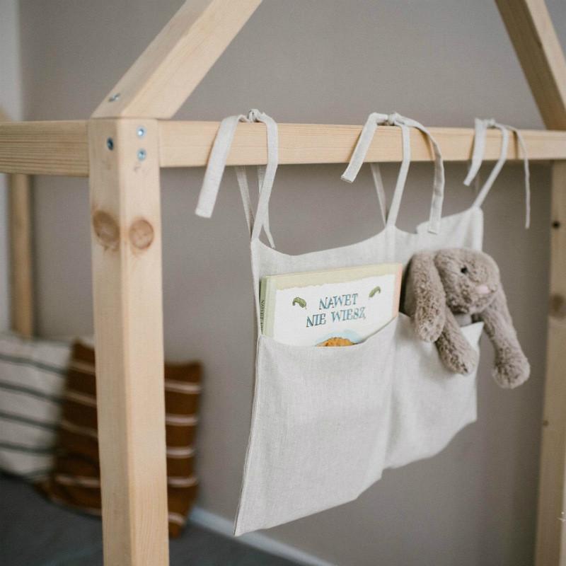 Baby Bed Organizer Hanging Storage Bag With Soft Fabric Material For Infant And Toddler Use