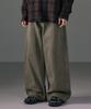 LXT Natural Washed Cotton Wide Straight Pants [Khaki]