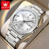 OLEVS Men's Watches Classic Luxury Fine Steel Original Quartz Wristwatch for Man Waterproof Luminous Date Week Trend Fashion New