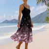 Women’s Summer Floral Print Adjustable Strap Bohemian Casual Beach Holiday Sundress with Pockets Loose Fit Sleeveless Dress
