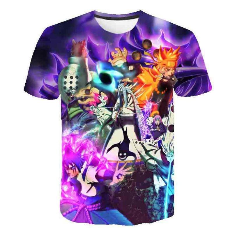 New Naruto Cartoon Character 3D Digital Printed Men's Cartoon T-shirt