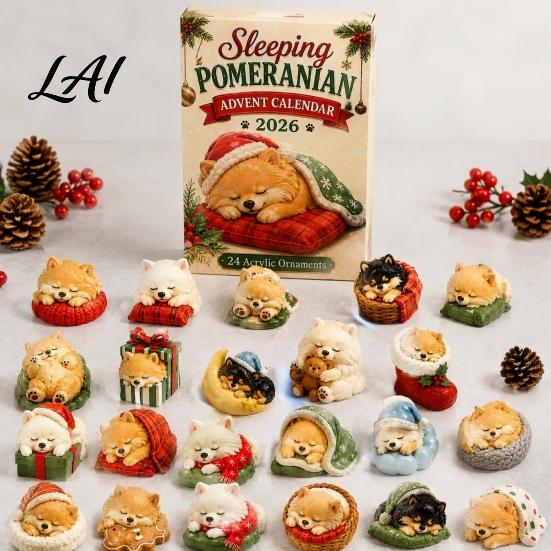 Holiday Gift Box Dog Advent Calendars 2026 Cute 24 Days Christmas Countdown Calendar 2D Acrylic Collectible Figures for Lovers Kids Adults