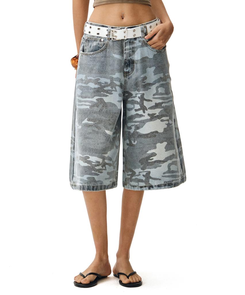 Deketeuumeon Camouflage Bermuda-Hose Dcwpt025Hellblau