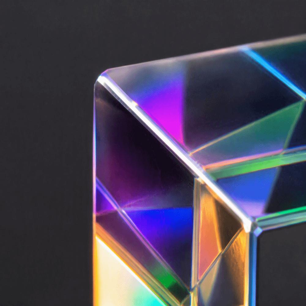 15x15mm Optical Glass Prism Cube Artificial Crystal Color Cube Prism X Cube Prism  Home Decor