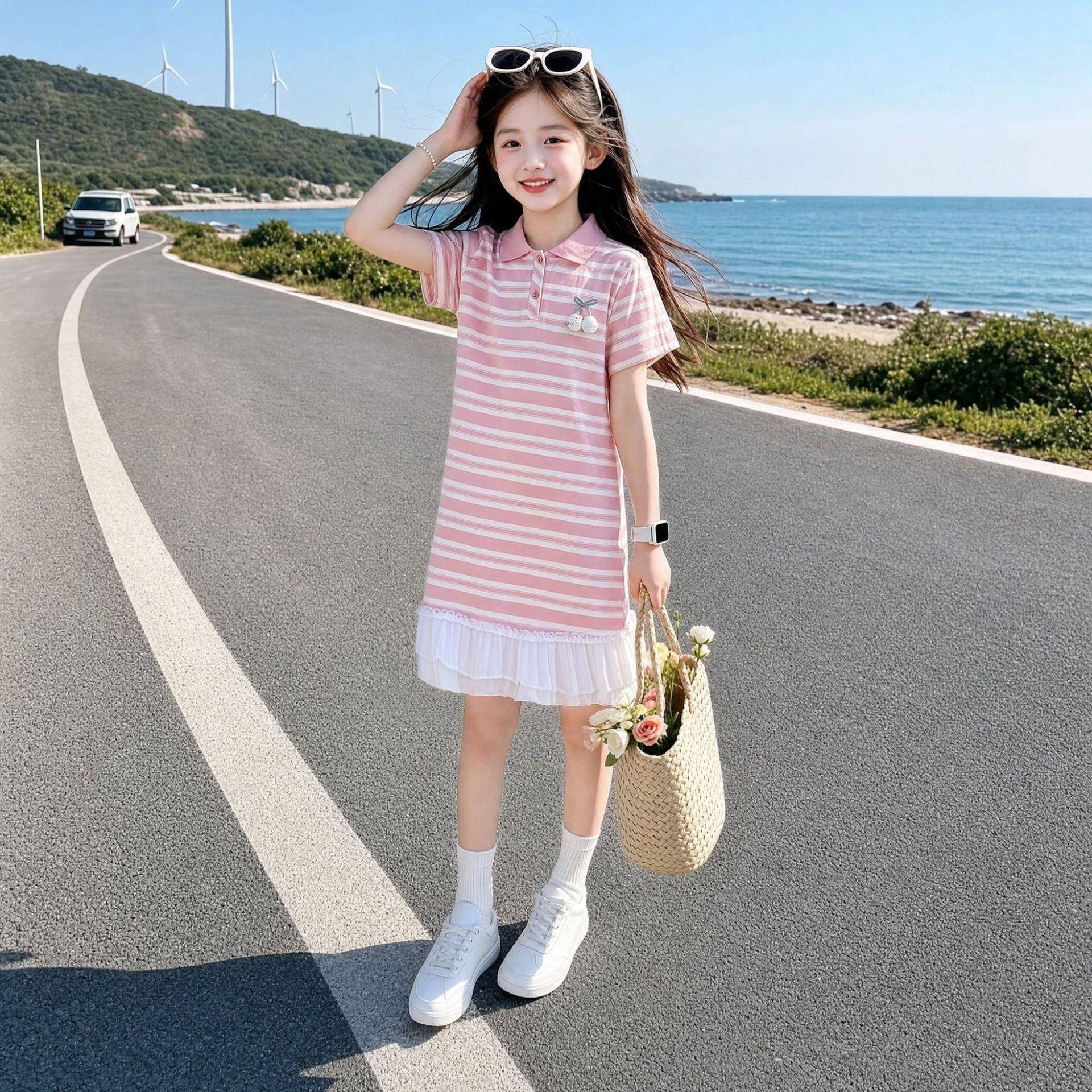 Girls  Stylish 2026 Summer Princess Dress - Beautiful Holiday Skirt 140 cm