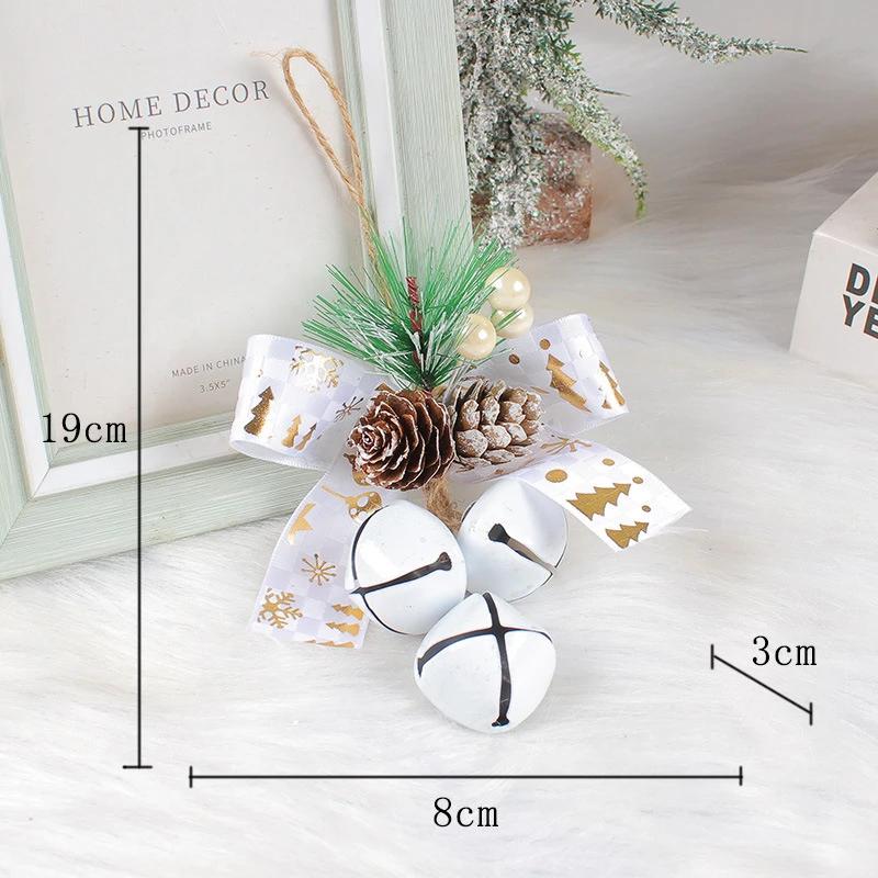Christmas Decorative Bell Ornaments Bow Hanging Accessories DIY Festive Decor for Shopping Mall Window Display Party Supplies