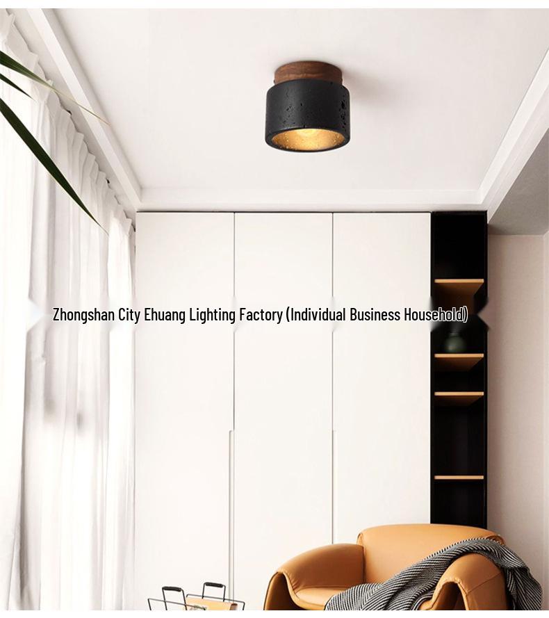 Nordic Wabi-Sabi Yellow Stone Ceiling Light for Hallways & Living Rooms