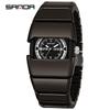 Sanda Millennium Style Men's Quartz Watch with Black Tech Armored Strap, Waterproof & Luminous.