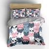 Cute Cartoon Cat Pattern Design Bedding Duvet Cover Set  (1*Duvet Cover 2*Pillowcases, without duvet insert)