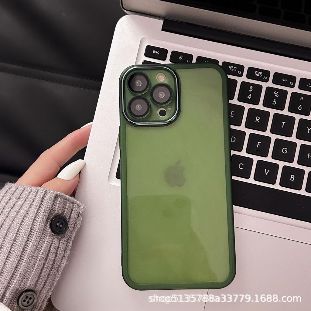Apple 14 Phone Case iPhone 16 Pro Max with Built-in Lens Protector Transparent 15/13 XS/XR/7P Anti-Fingerprint