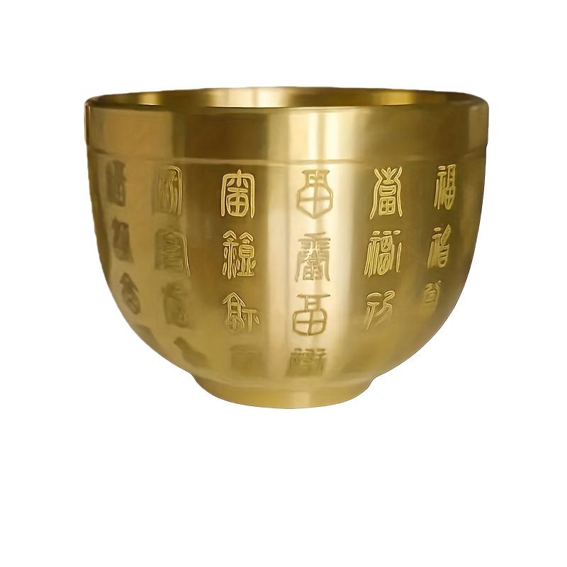 

Brass Baifu Cup Baifu Cylinder Brass Rice Jar Treasure Bowl золотий