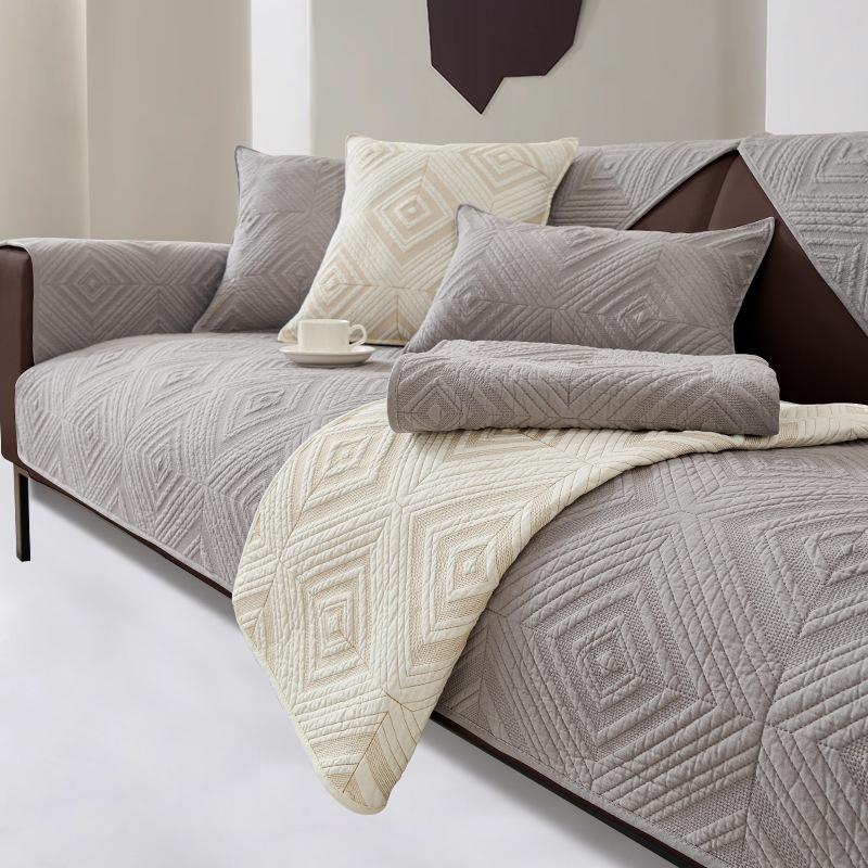 

Advanced Sense Solid Color Light Luxury Pure Cotton Non-Slip Sofa Cushion Simple High-End Washed Cotton Sofa Cushion 70*70cm