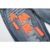 M38 Amiri Herren- und Damen-Jeans im amerikanischen Stil mit Stoffflicken, Löchern, Stickereien, lässige und modische High-Street-Hosen