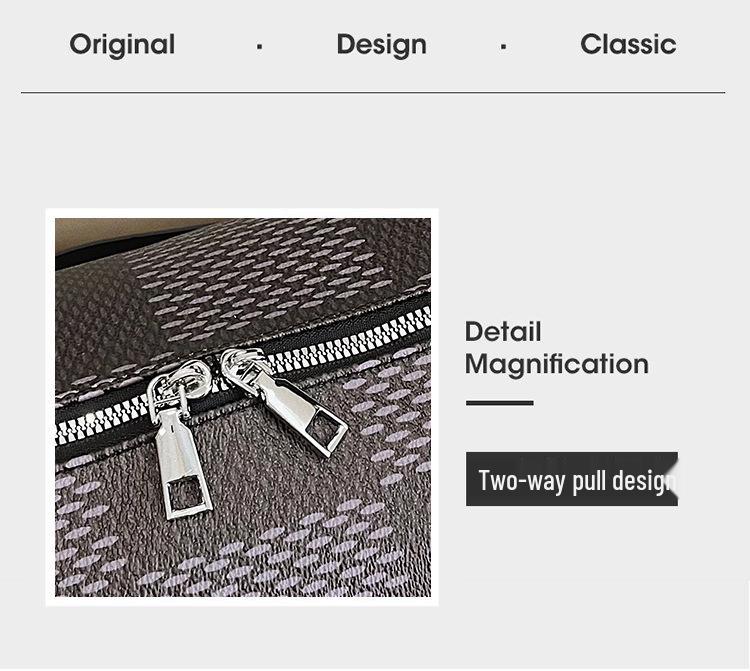 Checkered Leather Water-Resistant Crossbody Travel & Gym Bag Pillow Bag