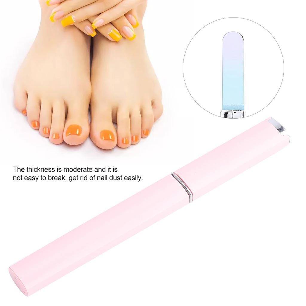 Glass Nail File Manicure Pedicure Tool Nail Sanding Glass Files Polishing (Blue)