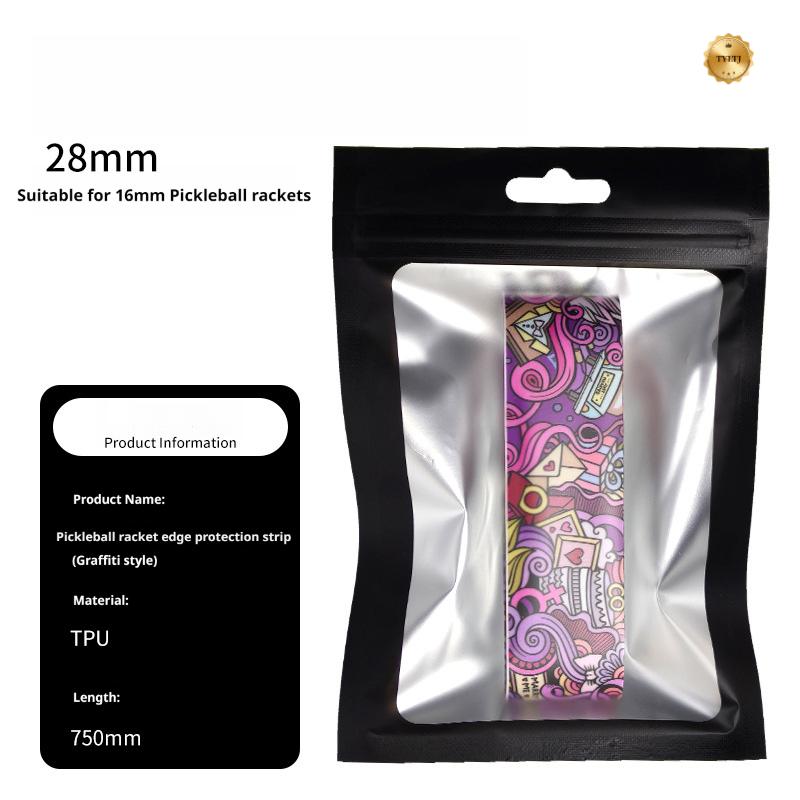 Pickleball Paddle Edge Protection Strip Graffiti Cool Pattern Edge Tape Paddle Frame Protector Anti-Chip Edge Protective Strip