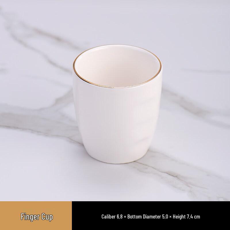 Chinese Style Gold Rim Ceramic Douli Bowl