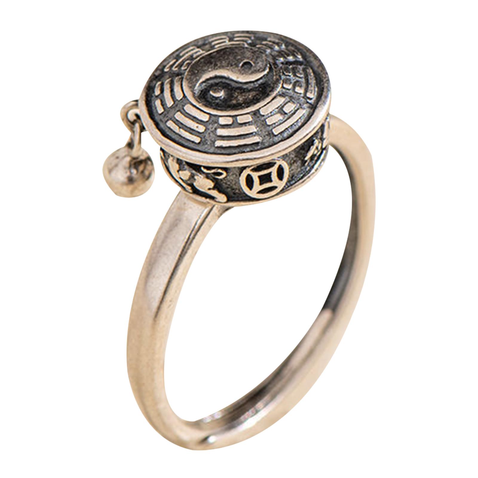 

Rotating Rings Buddhist Tibetan Prayer Wheel Ring Good Luck Adjustable Ring Handmade Fashion Jewelry Gifts for Women Men