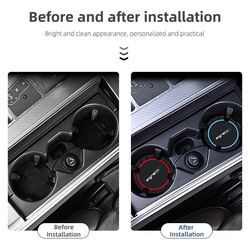 2 Stück Auto Silikon Untersetzer Anti-Rutsch Wasserbecher Getränkeunterlage für KIA GTLine Sportage Rio Ceed Morning Proceed K5 Sorento Picanto Opti