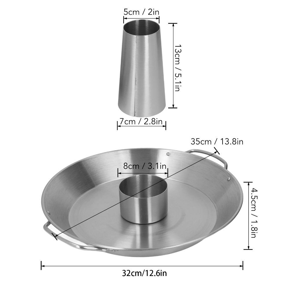 Reusable Beer Can Chicken Roaster Rack Stainless Steel Large Grill Chicken Holder Round Silver BBQ Roasting Pan