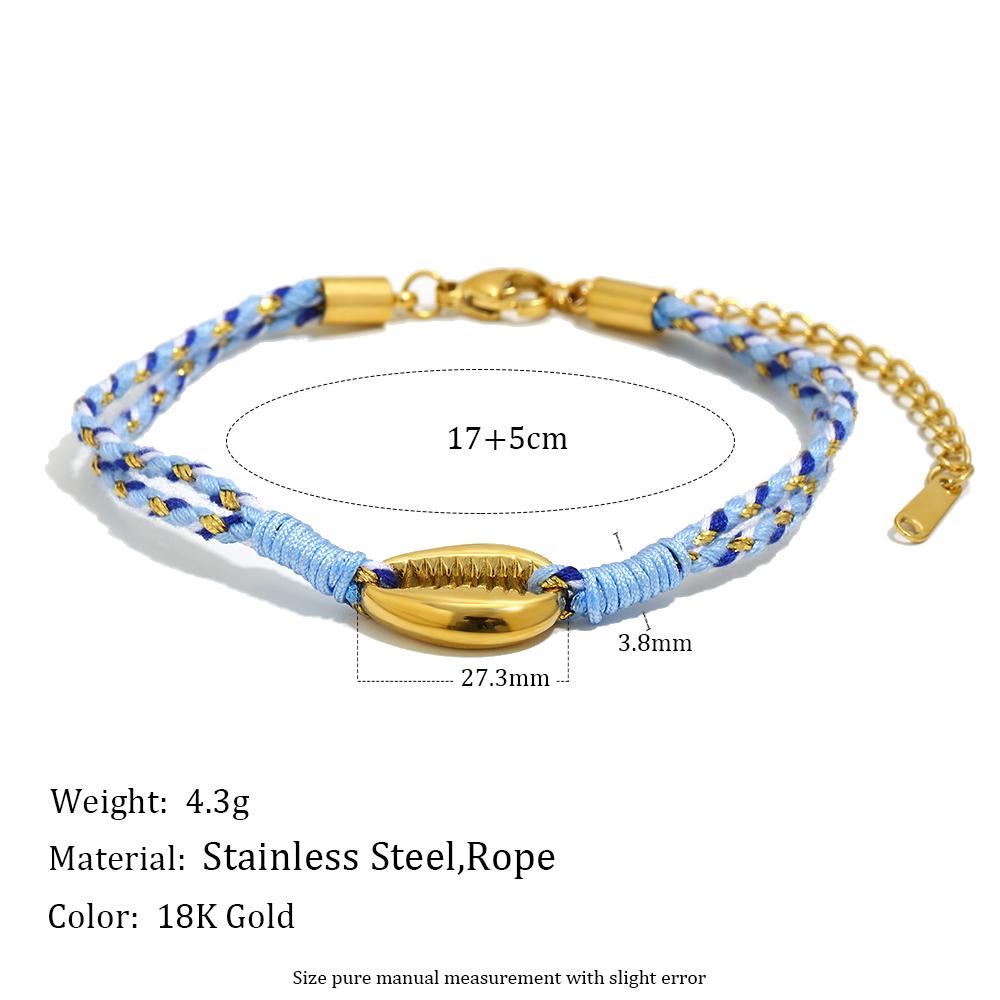 

MamacitaSlay 316L Stainless Steel Ocean Style Hand Woven Rope Bracelet 18K Gold Plated Waterproof Jewelry Women s Bracelet Gifts 22cm