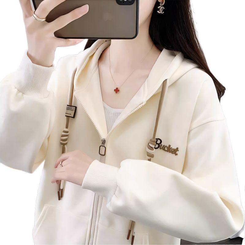 Women's Korean Style Loose Cardigan: Thin, Versatile, Plus Size Sweatshirt Jacket for Spring, Autumn, Winter, Age-Reducing Design