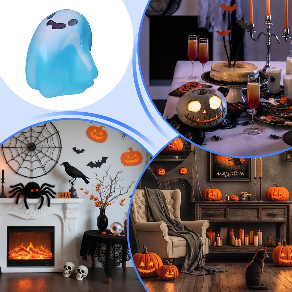 Miniature Ghost Figurines Luminous Resin Figures Small Ghost Garden Decor Holiday Atmosphere Props For Bedroom Living Room