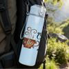 1PC Vintage Coffee Time Text 750ml Color Plastic Sports Water Bottle Leakproof Flip Straw Lid Suitable for Sports Office Home Use