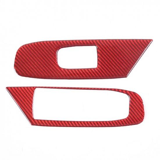 Red Carbon Fiber Window Glass Lift Switch Frame For Corvette C8 Convertible