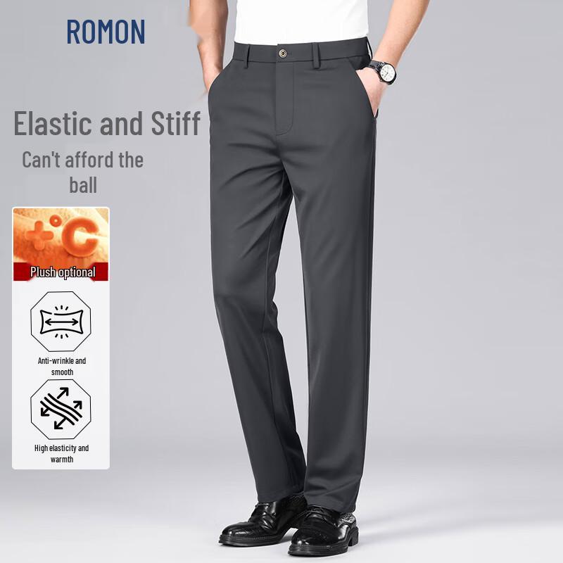

Romon Men s Business Straight-Leg Trousers 35