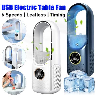 Desk Fan with 6 Speeds & Mist Portable Bladeless Fan Personal Cooling Fan for Home Office Bedroom