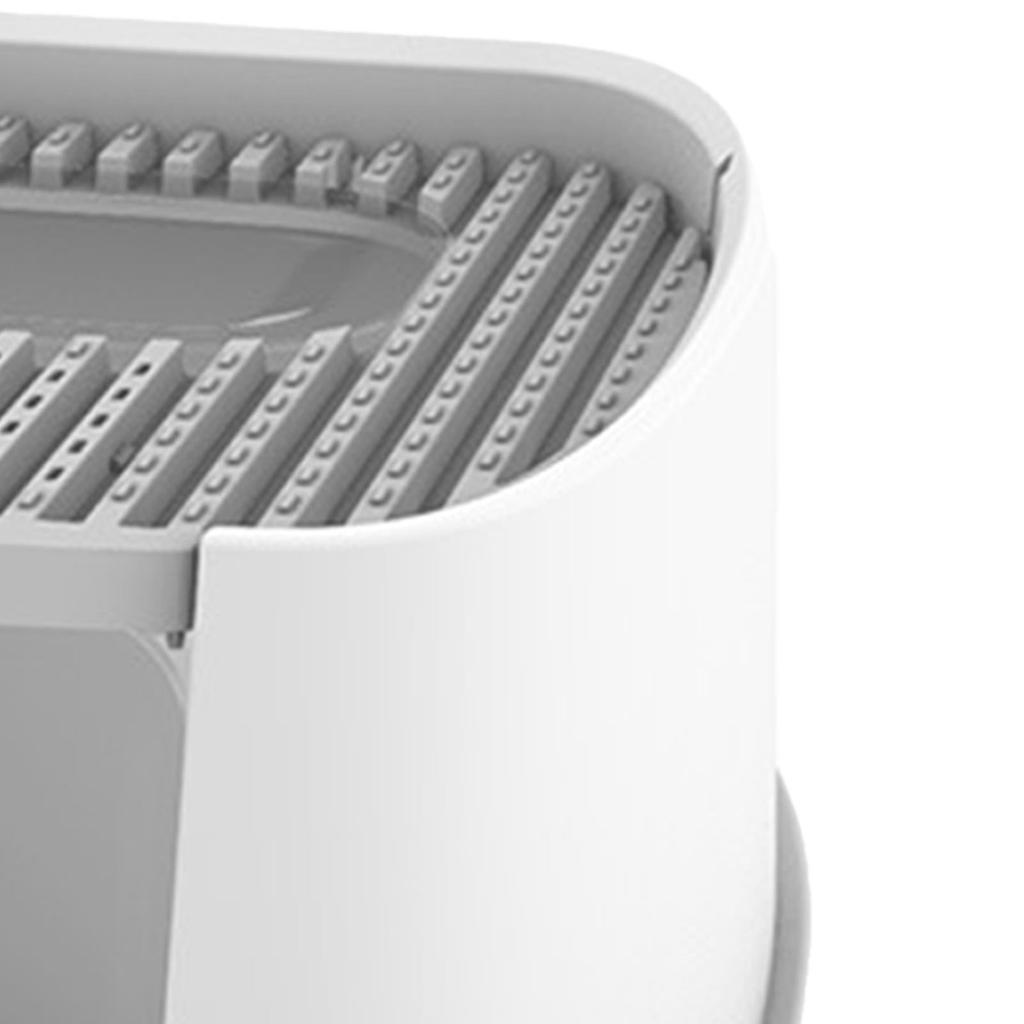 Large Cat Toilet Split Litter Box Tray Fully Enclosed Activated Carbon Deodorization Greyish White